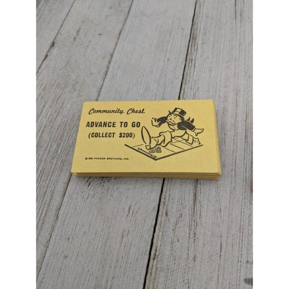 Vintage 1961 Monopoly Replacement Cards Chance Community Chest - Picture 3 of 5